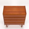 Narrow model vintage Danish chest of drawers with 4 drawers