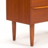 Narrow model vintage Danish chest of drawers with 4 drawers