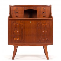 Mid-century secretaire in teak Deens jaren vijftig model