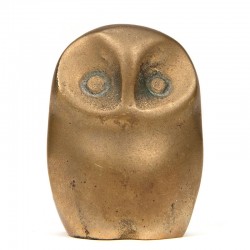 Brass small/mini vintage sculpture of an owl
