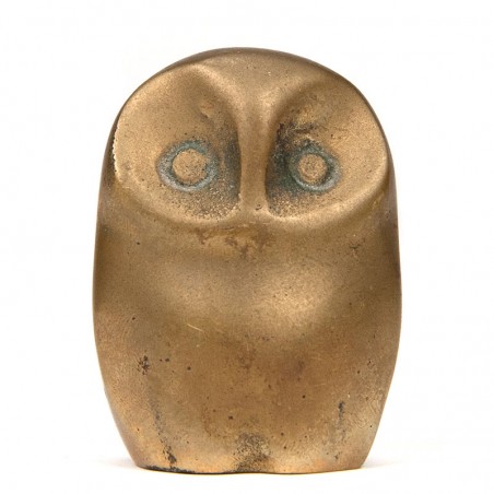 Brass small/mini vintage sculpture of an owl