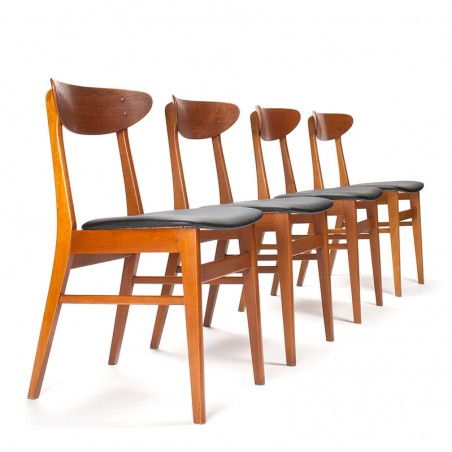 Farstrup model 210 Mid-Century Deense set stoelen