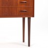 Klein model vintage Deense ladekast in teak 3 lades