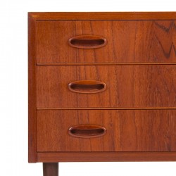 Small model vintage Danish chest of drawers in teak with 3