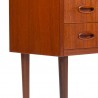 Klein model vintage Deense ladekast in teak 3 lades