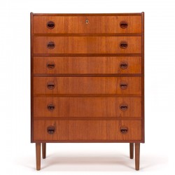 Chest of drawers Danish Mid-Century vintage model with 6 drawers
