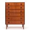 Chest of drawers Danish Mid-Century vintage model with 6 drawers