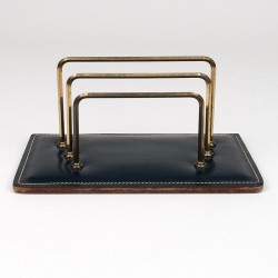 Brass/leather vintage letter holder