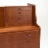 Mid-Century teakhouten Deens vintage secretaire meubel