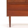 Teak low wall cabinet vintage Danish model with 2 doors and