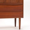 Teak low wall cabinet vintage Danish model with 2 doors and