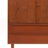 Teak low wall cabinet vintage Danish model with 2 doors and