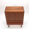 Teak low wall cabinet vintage Danish model with 2 doors and