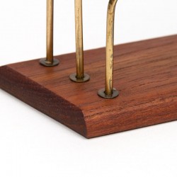 Teak/brass vintage Danish letter holder