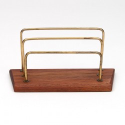 Teak/ messing vintage Deense briefhouder