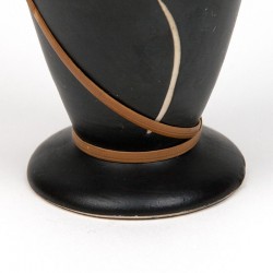 Ceramic Danish Mid-Century vase with wicker detail