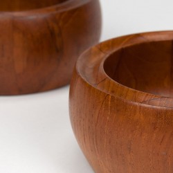 Digsmed Denmark set van 3 vintage schaaltjes in teak