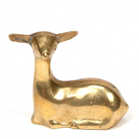 Small vintage brass figurine of a deer