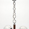 Mid-Century vintage hanging lamp in glass and chrome