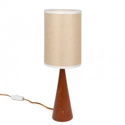 Vintage Danish table lamp in teak with brass detail
