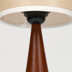 Tafellamp vintage Deens in teak met messing detail