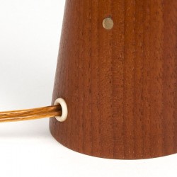 Tafellamp vintage Deens in teak met messing detail