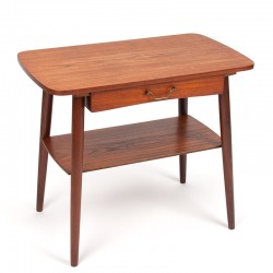 Danish teak vintage side table with small drawer