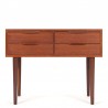 Teak Danish vintage chest of drawers on high legs with 4 drawers