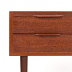 Teak Danish vintage chest of drawers on high legs with 4 drawers