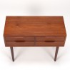 Teak Danish vintage chest of drawers on high legs with 4 drawers