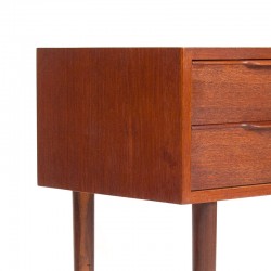 Teak Danish vintage chest of drawers on high legs with 4 drawers