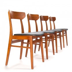 Deense set van 4 vintage eettafel stoelen