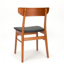 Deense set van 4 vintage eettafel stoelen