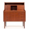 Secretaire meubel Mid-Century Deens vintage model in teak