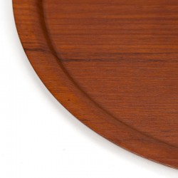 Danish teak vintage round tray marked