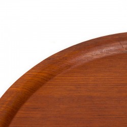 Danish teak vintage round tray marked