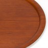 Danish teak vintage round tray marked