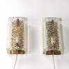 Set of Pukeberg Mid-Century vintage glass wall lamps