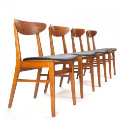 Farstrup model 210 set van 4 vintage eettafel stoelen