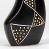 Black vintage 1950s vase with small dots