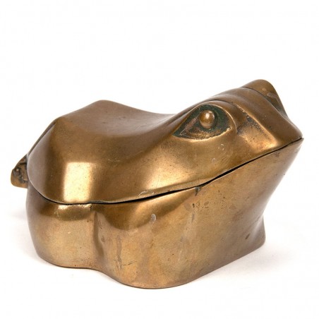 Brass vintage frog as storage box