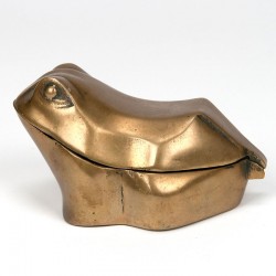 Brass vintage frog as storage box