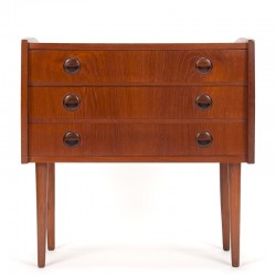 Teak Danish vintage chest of drawers with 3 drawers