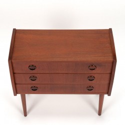 Teak Danish vintage chest of drawers with 3 drawers