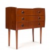 Teak Deens vintage ladekastje met 3 lades