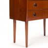 Teak Deens vintage ladekastje met 3 lades