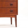 Mid-Century Deens teak vintage ladekastje met 4 lades