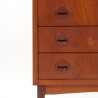 Mid-Century Deens teak vintage ladekastje met 4 lades