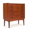 Mid-Century Deens teak vintage ladekastje met 4 lades