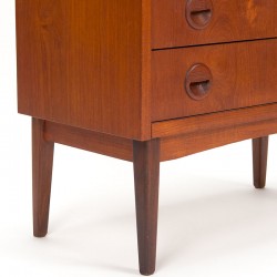 Mid-Century Deens teak vintage ladekastje met 4 lades